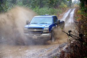 A Chevy Silverado pickup sweeps SS9, Nestoria-Herman.