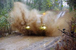 A Ford F-250 Super Duty pickup sweeps SS9, Nestoria-Herman.