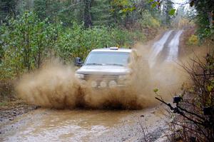 A GMC Sierra pickup sweeps SS9, Nestoria-Herman.