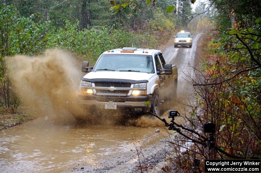 A Chevy Silverado pickup sweeps SS9, Nestoria-Herman.