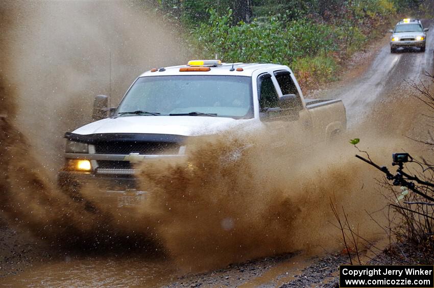 A Chevy Silverado pickup sweeps SS9, Nestoria-Herman.