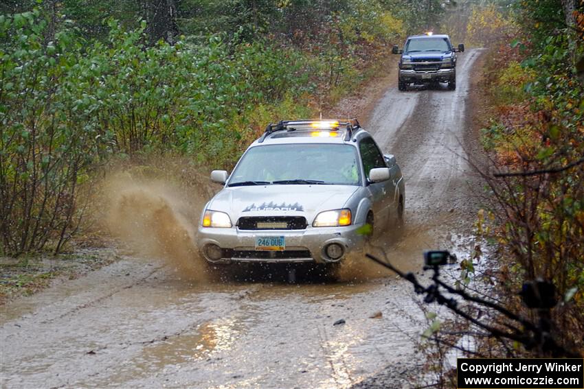 A Subaru Baja sweeps SS9, Nestoria-Herman.