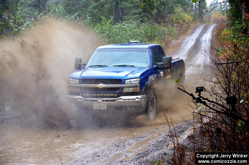 A Chevy Silverado pickup sweeps SS9, Nestoria-Herman.