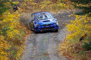 Travis Pastrana / Rhianon Gelsomino Subaru WRX STi on SS12, Trouble I.