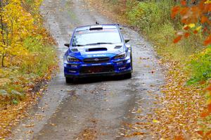 Travis Pastrana / Rhianon Gelsomino Subaru WRX STi on SS12, Trouble I.