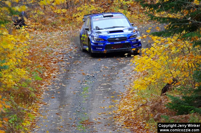 Travis Pastrana / Rhianon Gelsomino Subaru WRX STi on SS12, Trouble I.