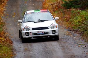 Ivo Draganov / Vladimir Yanev Subaru WRX Wagon on SS12, Trouble I.