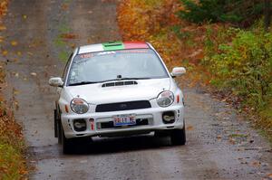 Ivo Draganov / Vladimir Yanev Subaru WRX Wagon on SS12, Trouble I.