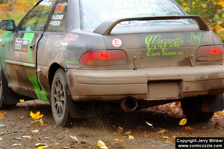 Jordan Locher / Tom Addison Subaru Impreza 2.5RS on SS12, Trouble I.