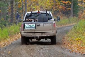 A GMC Sierra pickup sweeps SS12, Trouble I.