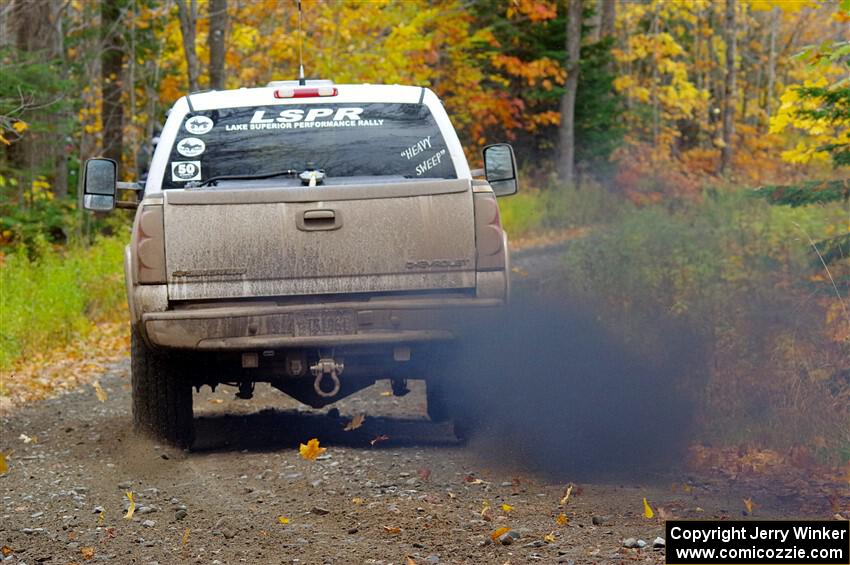 A Chevy Silverado pickup sweeps SS12, Trouble I.