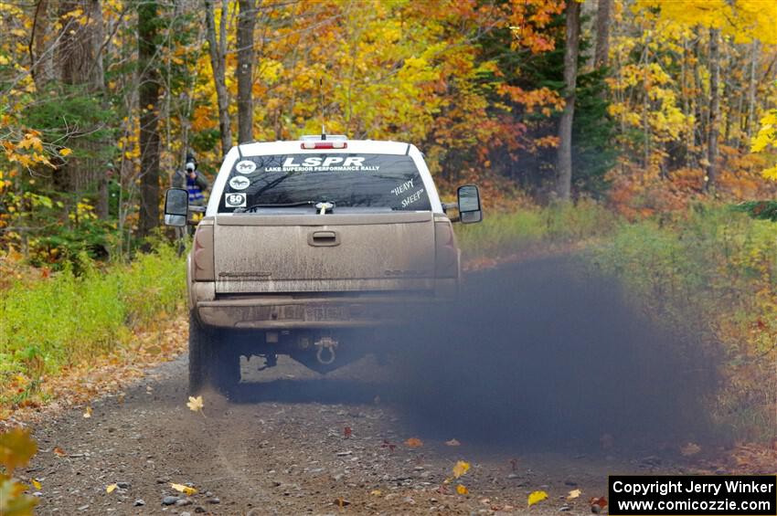 A Chevy Silverado pickup sweeps SS12, Trouble I.