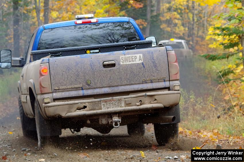 A Chevy Silverado pickup sweeps SS12, Trouble I.