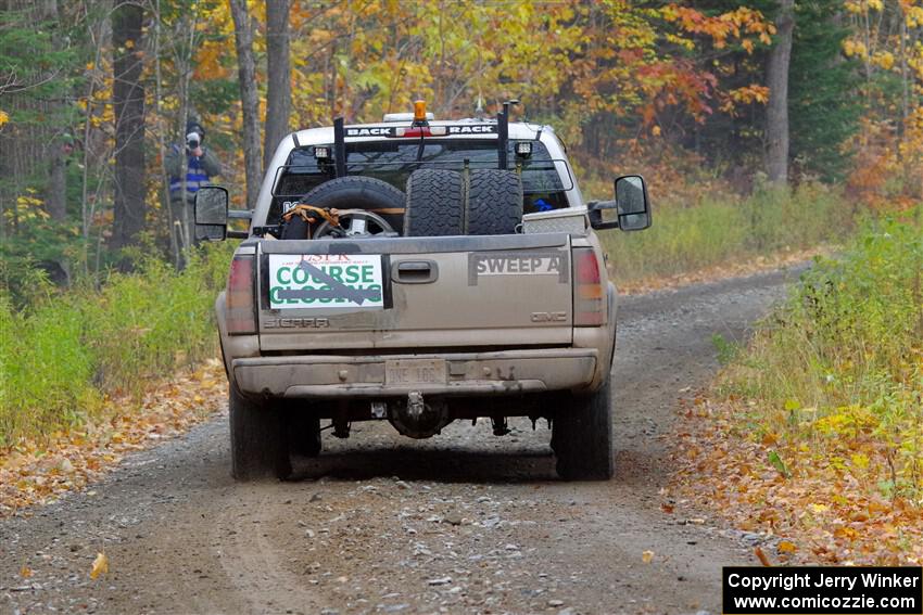 A GMC Sierra pickup sweeps SS12, Trouble I.