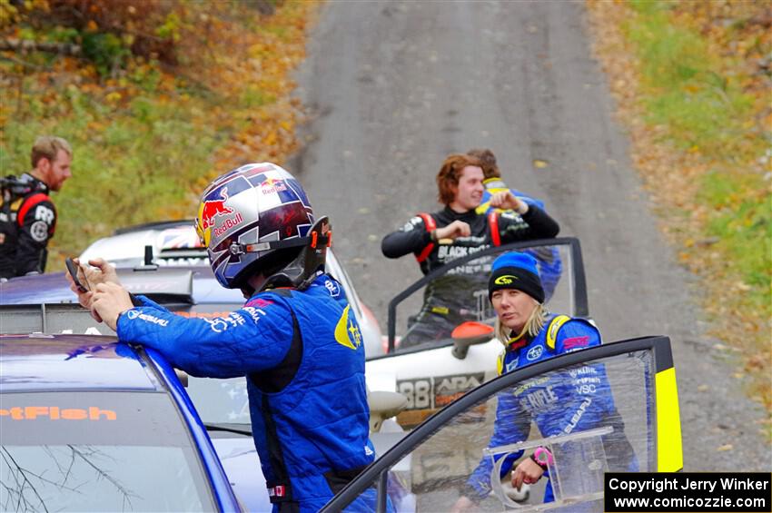 Brandon Semenuk and Rhianon Gelsomino chat prior to SS14, Trouble II.