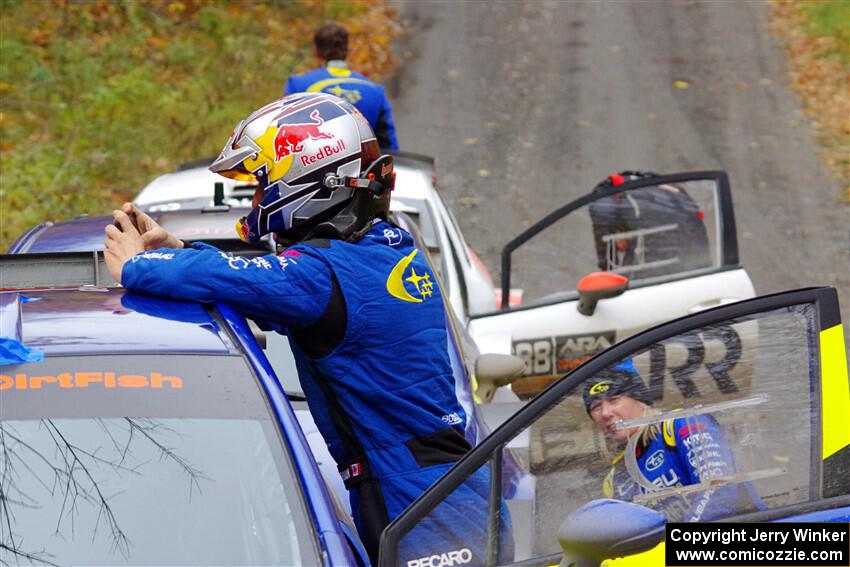 Brandon Semenuk and Rhianon Gelsomino chat prior to SS14, Trouble II.