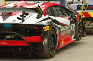 Mark Kvamme / Terry Olson Lamborghini Huracán LP 620-2 Super Trofeo EVO is towed off the track.