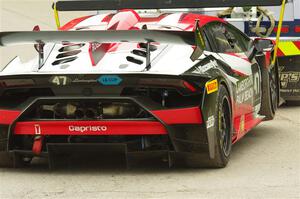 Mark Kvamme / Terry Olson Lamborghini Huracán LP 620-2 Super Trofeo EVO is towed off the track.