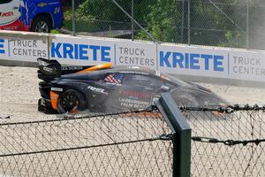 Ryan Norman's Lamborghini Huracán LP 620-2 Super Trofeo Evo2 goes off at turn 12.