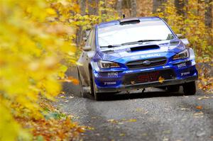 Travis Pastrana / Rhianon Gelsomino Subaru WRX STi on SS14, Trouble II.