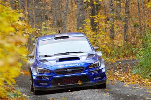 Travis Pastrana / Rhianon Gelsomino Subaru WRX STi on SS14, Trouble II.