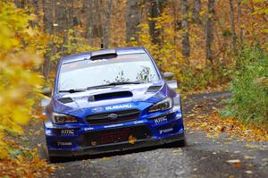 Travis Pastrana / Rhianon Gelsomino Subaru WRX STi on SS14, Trouble II.