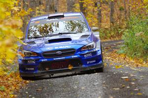 Travis Pastrana / Rhianon Gelsomino Subaru WRX STi on SS14, Trouble II.