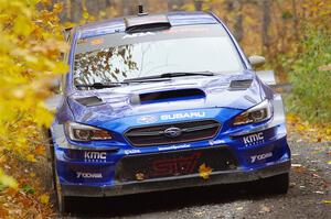 Travis Pastrana / Rhianon Gelsomino Subaru WRX STi on SS14, Trouble II.