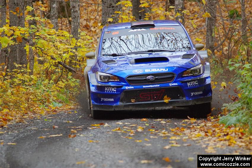 Travis Pastrana / Rhianon Gelsomino Subaru WRX STi on SS14, Trouble II.