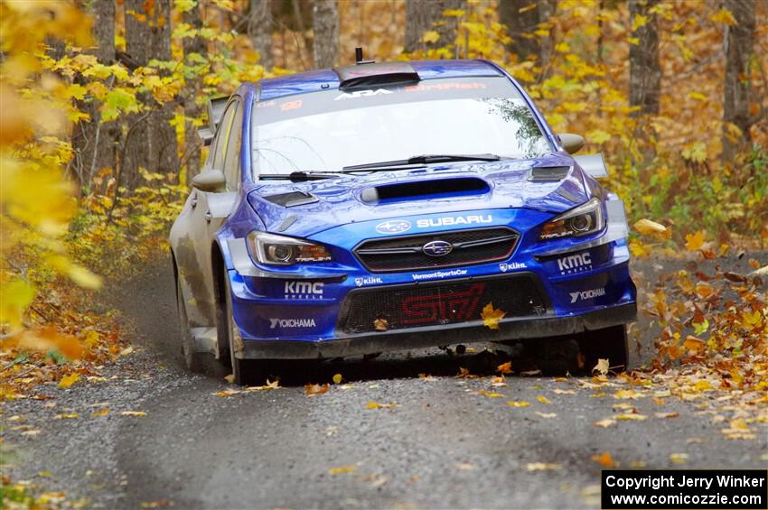 Travis Pastrana / Rhianon Gelsomino Subaru WRX STi on SS14, Trouble II.