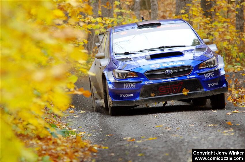 Travis Pastrana / Rhianon Gelsomino Subaru WRX STi on SS14, Trouble II.