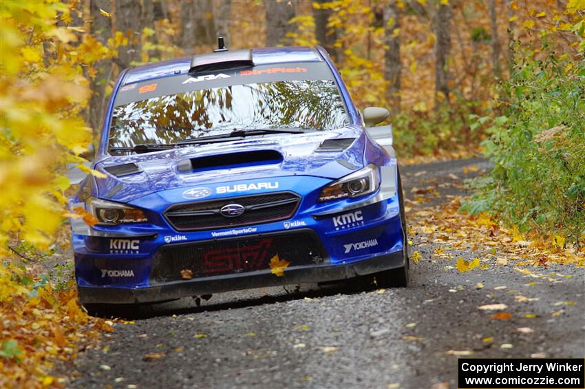 Travis Pastrana / Rhianon Gelsomino Subaru WRX STi on SS14, Trouble II.