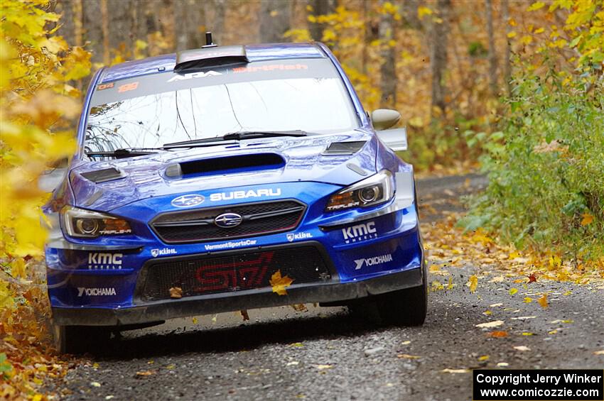 Travis Pastrana / Rhianon Gelsomino Subaru WRX STi on SS14, Trouble II.