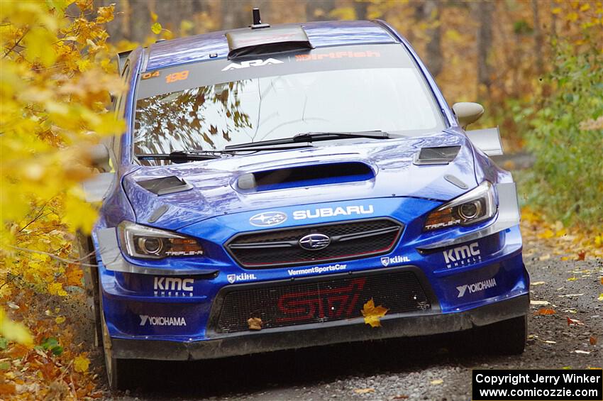 Travis Pastrana / Rhianon Gelsomino Subaru WRX STi on SS14, Trouble II.