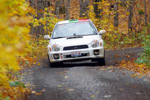 Ivo Draganov / Vladimir Yanev Subaru WRX Wagon on SS14, Trouble II.