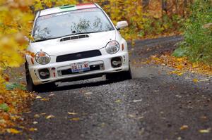 Ivo Draganov / Vladimir Yanev Subaru WRX Wagon on SS14, Trouble II.