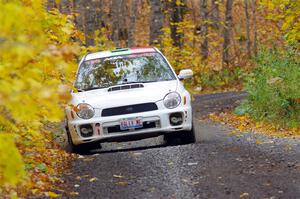 Ivo Draganov / Vladimir Yanev Subaru WRX Wagon on SS14, Trouble II.