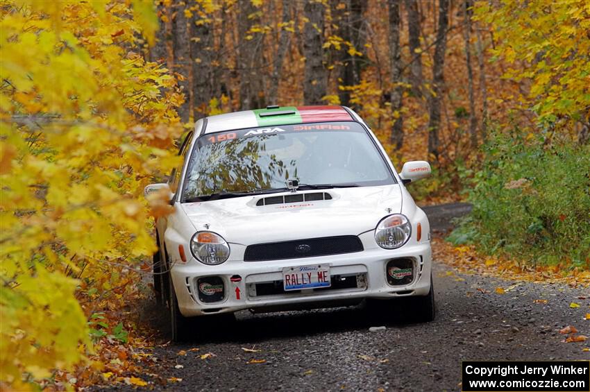 Ivo Draganov / Vladimir Yanev Subaru WRX Wagon on SS14, Trouble II.