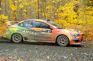 Sumit Panjabi / Stephen Kurey Mitsubishi Lancer Evo X on SS14, Trouble II.