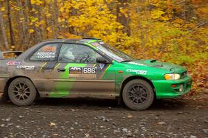 Jordan Locher / Tom Addison Subaru Impreza 2.5RS on SS14, Trouble II.