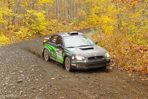 Scott Crouch / Ryan Scott Subaru WRX on SS14, Trouble II.