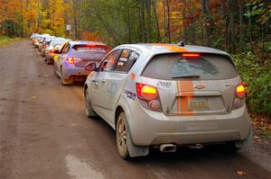 Matt Hoffman / Matt Pionk Chevy Sonic RS and a host of other teams lined up before SS15, Mount Marquette.