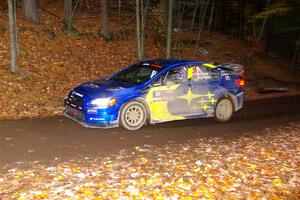 Travis Pastrana / Rhianon Gelsomino Subaru WRX STi on SS15, Mount Marquette.