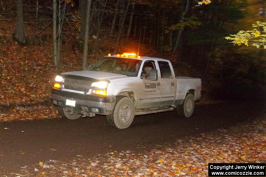 A Chevy Silverado pickup sweeps SS15, Mount Marquette.