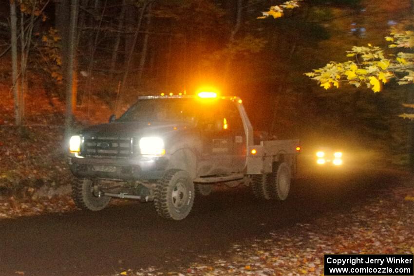 A Ford F-250 Super Duty pickup sweeps SS15, Mount Marquette.