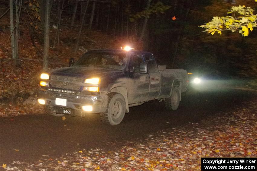 A Chevy Silverado pickup sweeps SS15, Mount Marquette.