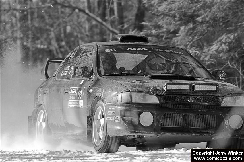 Jacob Kohler / Bill Codere Subaru Impreza on SS1.