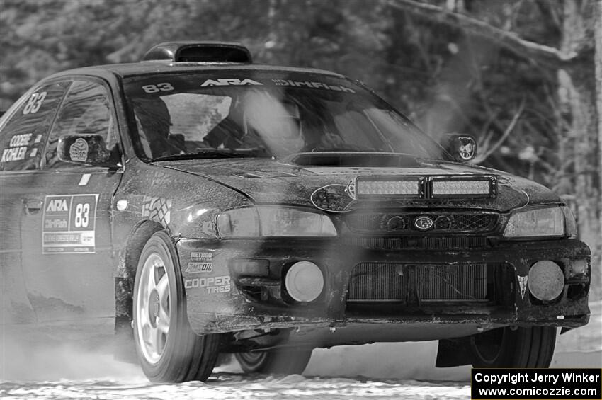 Jacob Kohler / Bill Codere Subaru Impreza on SS1.