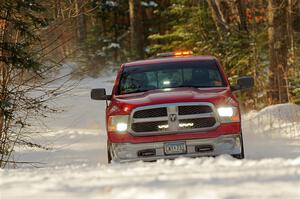 A Dodge Ram 1500 pickup sweeps SS1.