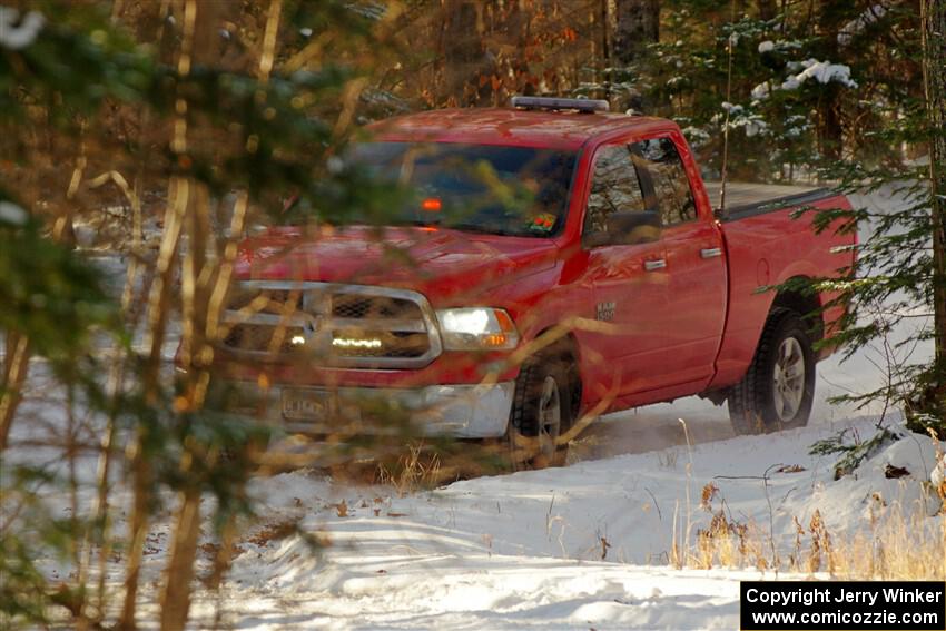 A Dodge Ram 1500 pickup sweeps SS1.